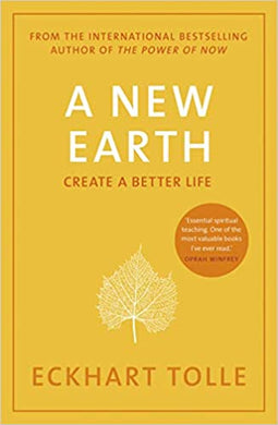 yellow book cover of 'A new earth' by Eckhart Tolle 