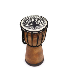 Load image into Gallery viewer, Wide Top Djembe Drum Featuring Buddha Decoration - 25cm Diameter
