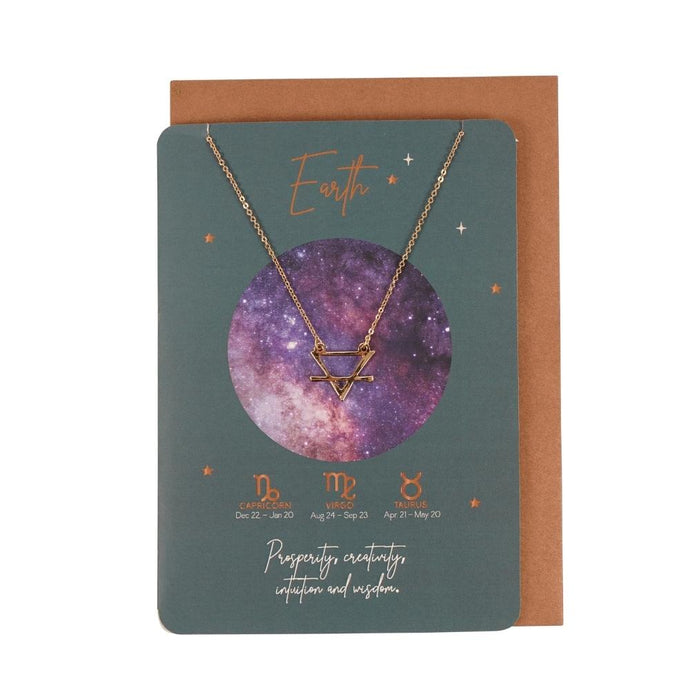 Earth Element Zodiac Necklace Birthday Card