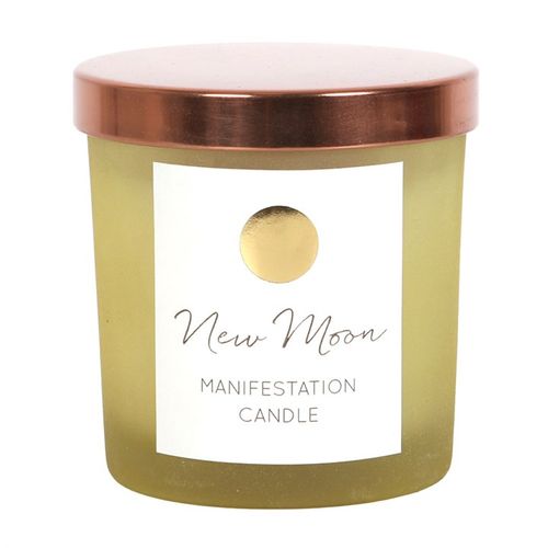 New Moon Wild Orange Manifestation Candle with Clear Quartz crystal