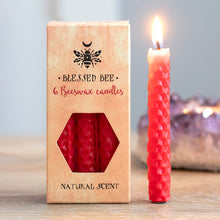 Load image into Gallery viewer, Pack of 6 Red Beeswax Spell Candles
