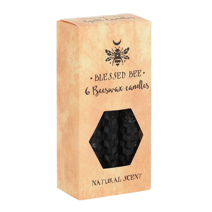 Pack of 6 Black Beeswax Spell Candles