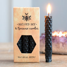 Load image into Gallery viewer, Pack of 6 Black Beeswax Spell Candles
