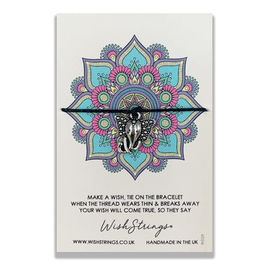 Zen Elephant wish string bracelet on a mandala backing card