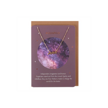 Load image into Gallery viewer, Aquarius Zodiac Necklace Card
